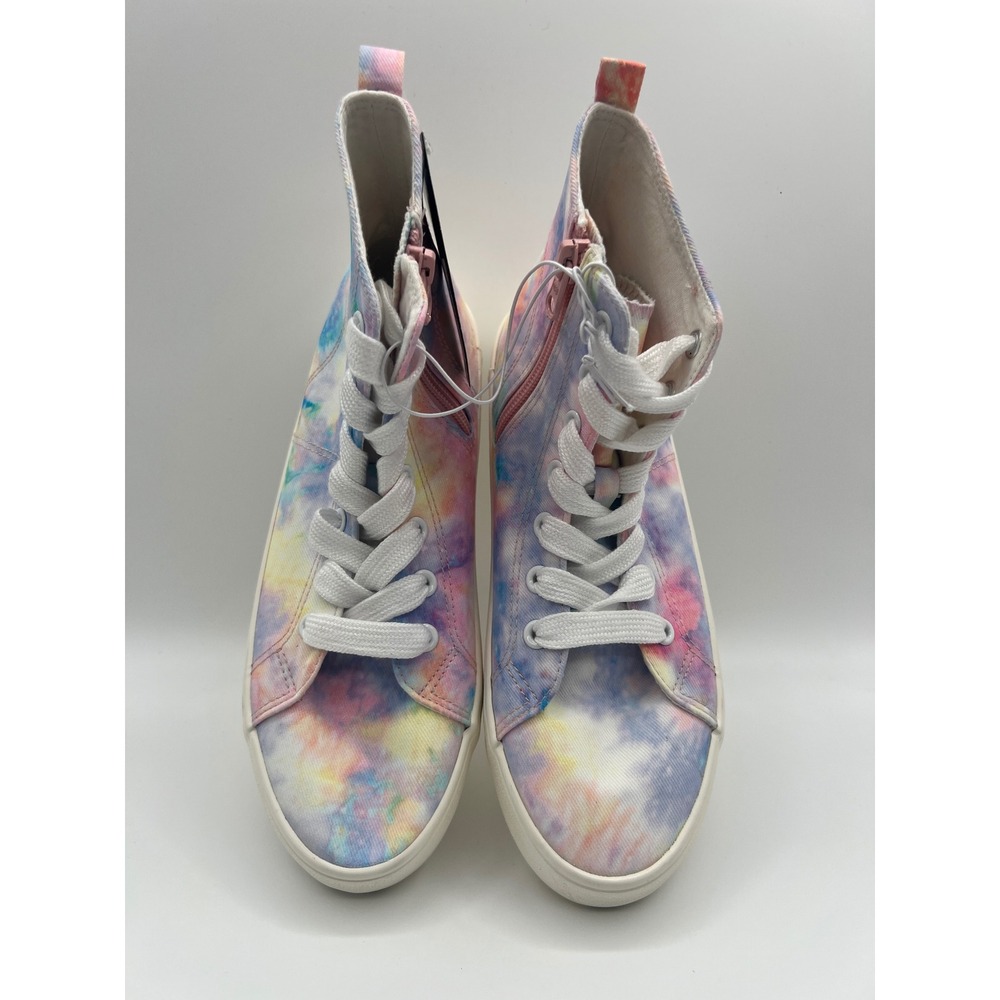 Art Class Kids Tie Dye High Top Sneakers Multi Color Zip Up Shoes Size 4 NEW
